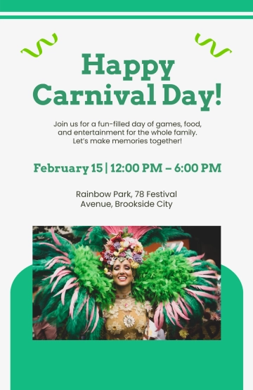 Free Happy Carnival Day Poster Template to Edit Online