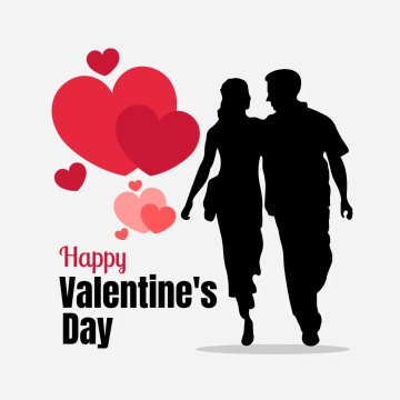 Free Valentines Day Black Couple Clip Art Templates to Edit Online