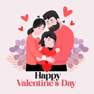 Free Family love Valentines Day Clip Art Templates to Edit Online