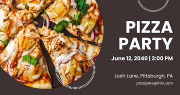 Free Pizza Party Facebook Post Template to Edit Online