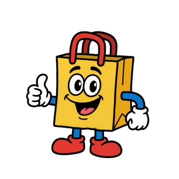 Free Shopping Bag Mascot to Edit Online