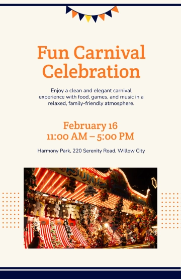 Free Minimalist Carnival Poster Template to Edit Online