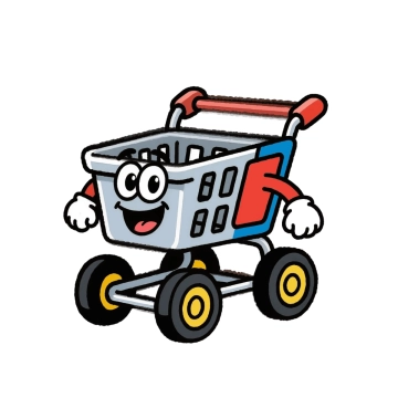Free Shopping Cart Mascot to Edit Online
