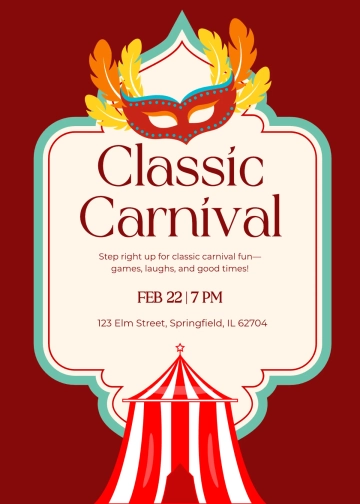 Free Classic Carnival Invitation Template to Edit Online
