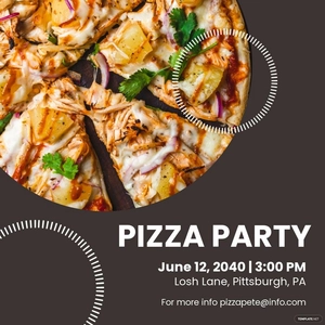 Free Pizza Party Linkedin Post Template to Edit Online