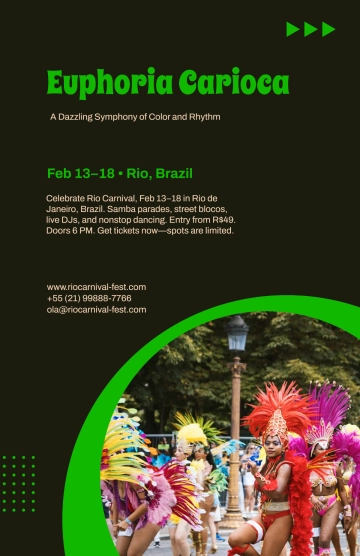 Free Festive Rio Carnival Poster Template to Edit Online