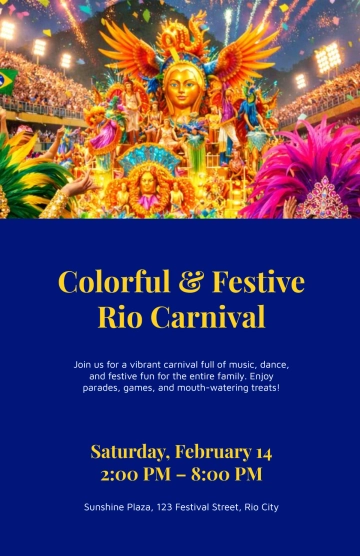 Free Festive Rio Carnival Colorful Poster Template to Edit Online