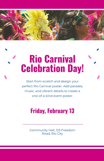 Free Blank Rio Carnival Poster Template to Edit Online