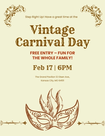 Free Vintage Carnival Flyer Template to Edit Online