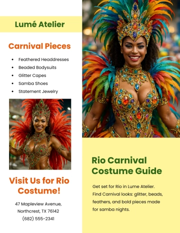 Free Rio Carnival Costume Template to Edit Online