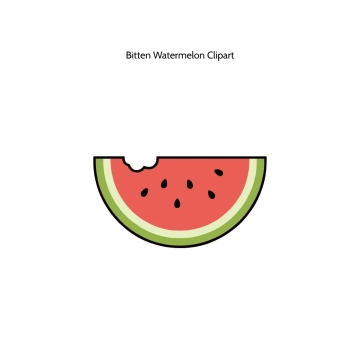 Free Bitten Watermelon Vector Clipart (PNG, SVG) to Edit Online