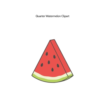 Free Quarter Watermelon Vector Clipart (PNG, SVG) to Edit Online