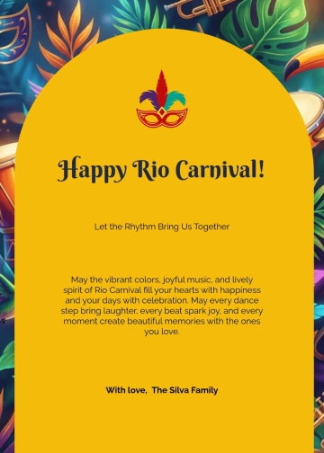 Free Joyful Rio Carnival Wishes Template to Edit Online