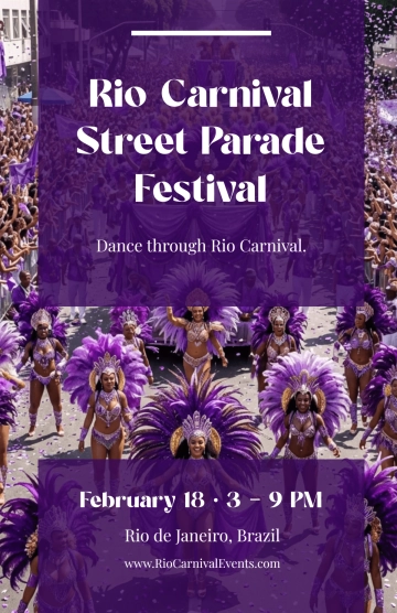 Free Purple Rio Carnival Poster Template to Edit Online