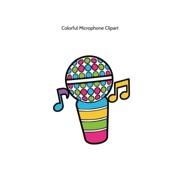 Free Colorful Microphone Vector Clipart (PNG, SVG) to Edit Online