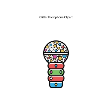 Free Glitter Microphone Vector Clipart (PNG, SVG) to Edit Online