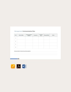 Management Communication Plan Template