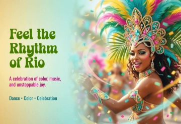 Free Rio Carnival Card Template to Edit Online
