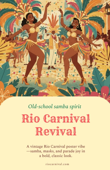 Free Vintage Rio Carnival Poster Template to Edit Online