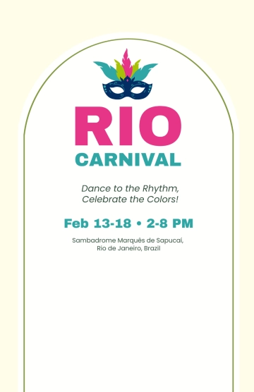 Free Minimalist Rio Carnival Poster Template to Edit Online