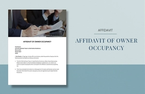 Affidavit of Owner Occupancy Template