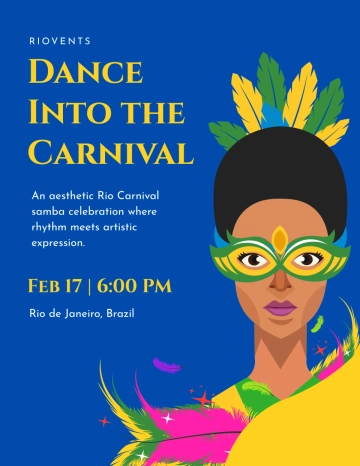 Free Rio Carnival Vector Flyer Template to Edit Online