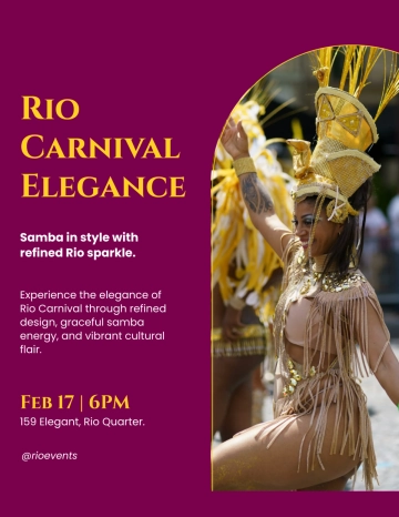 Free Rio Carnival Elegant Flyer Template to Edit Online