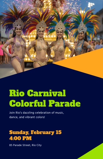 Free Rio Carnival Colorful Parade Poster Template to Edit Online