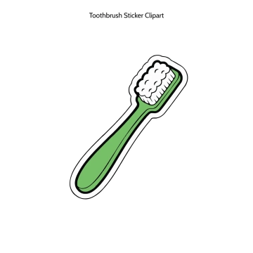 Free Toothbrush Sticker Vector Clipart (PNG, SVG) to Edit Online