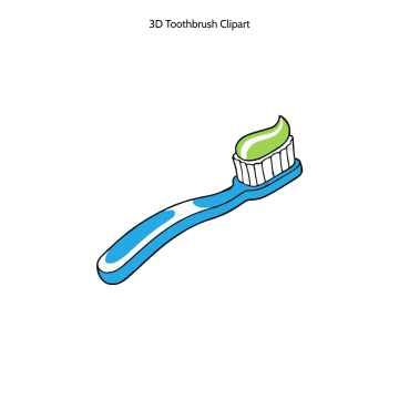Free 3D Toothbrush 3D Vector Clipart (PNG, SVG) to Edit Online