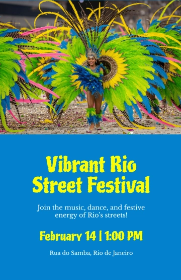 Free Vibrant Rio Street Festival Poster Template to Edit Online