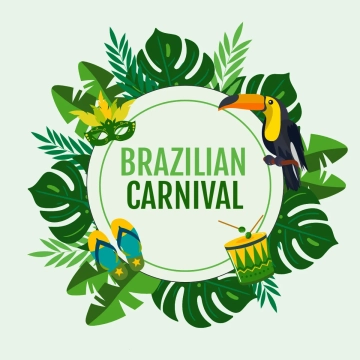 Free Rio Carnival Green Leaves Clip Art Templates to Edit Online