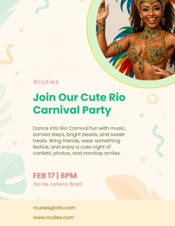 Free Rio Carnival Cute Flyer Template to Edit Online