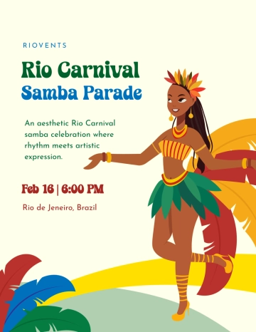 Free Rio Carnival Cartoon Flyer Template to Edit Online