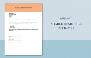 Shared Residence Affidavit Template