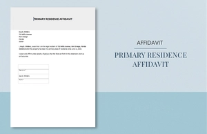Primary Residence Affidavit Template