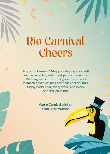 Free Rio Carnival Greeting Wishes Template to Edit Online