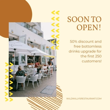 Free Restaurant Opening Linkedin Post Template to Edit Online