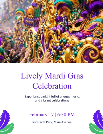Free Lively Mardi Gras Flyer Template to Edit Online