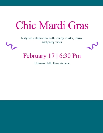 Free Chic Mardi Gras Flyer Template to Edit Online