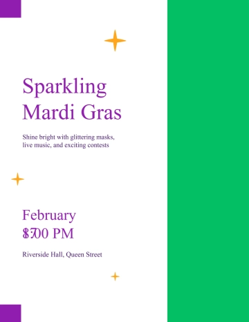 Free Sparkling Mardi Gras Flyer Template to Edit Online