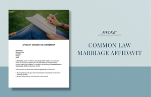 Common Law Marriage Affidavit Template