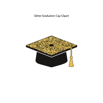 Free Glitter Graduation Cap Vector Clipart (PNG, SVG) to Edit Online