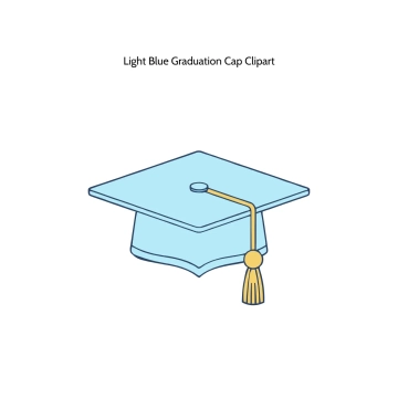 Free Light Blue Graduation Cap Vector Clipart (PNG, SVG) to Edit Online