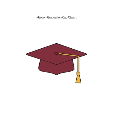 Free Maroon Graduation Cap Vector Clipart (PNG, SVG) to Edit Online