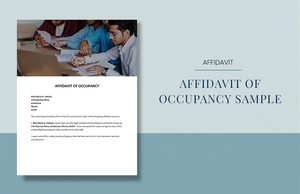 Affidavit Of Occupancy Sample Template