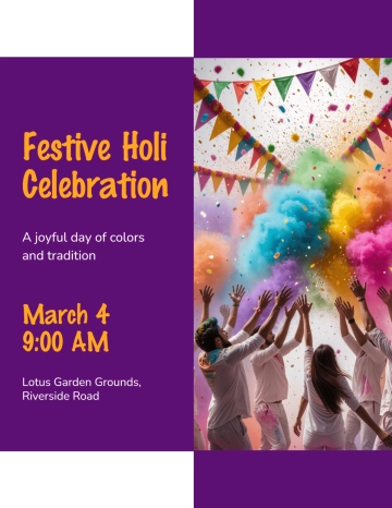 Free Festive Holi Flyer Template to Edit Online