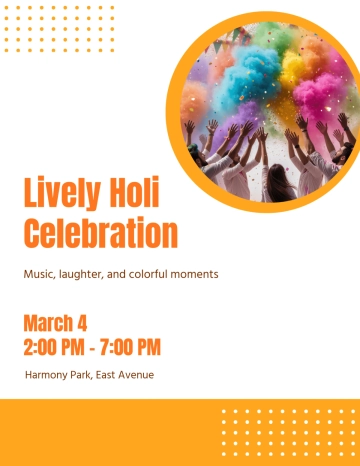 Free Lively Holi Flyer Template to Edit Online