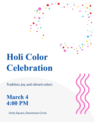 Free Celebration Holi Flyer Template to Edit Online