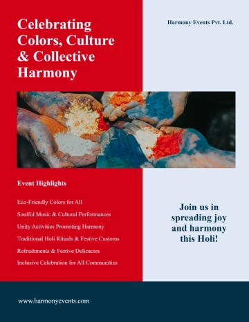Free Holi Harmony Fest Flyers Template to Edit Online